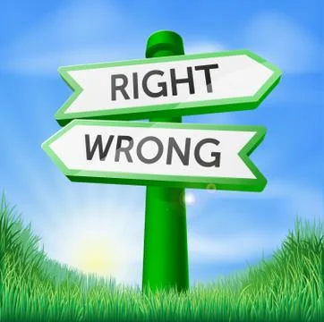 Right or wrong sign in field Stock Illustration