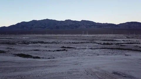 Right pan of desert with mountain during sunset Stock Footage 81574843