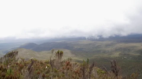 Right Pan with low haning clouds Tanazanian High Lands Stock Footage 81544000