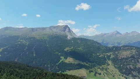 Right Panning Drone View Over Alpine Mountain Range Near Nauders Austria Stock Footage 341507122