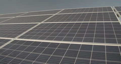 Right panorama view of solar power station Stock Footage 145660916