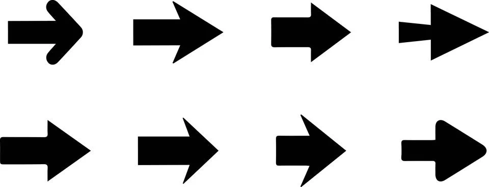 Right Pointing Arrow Design Illustrazione stock