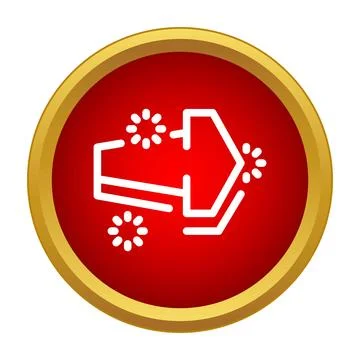 Right pointing arrow icon in a red circle 스톡 일러스트