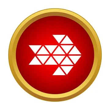Right pointing arrow mosaic in red circle button Stock Illustration