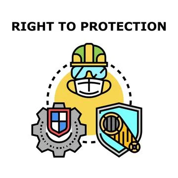 Right to protection concept illustration for security policies Stock Illustration