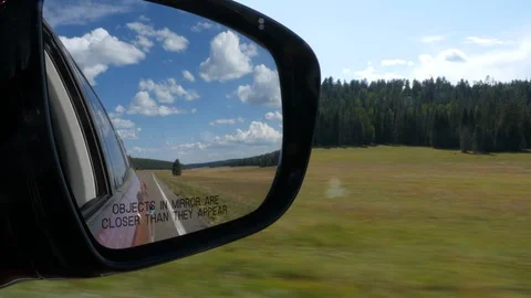 Right rear-view mirror Stock Footage 94383406