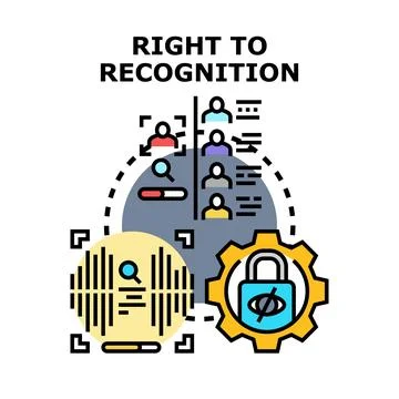 Right to recognition concept with digital identity and privacy Stock Illustration