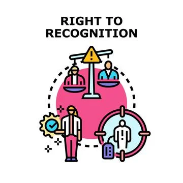 Right to recognition concept with human rights Stock Illustration