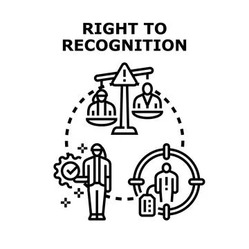Right to recognition concept with human rights Stock Illustration