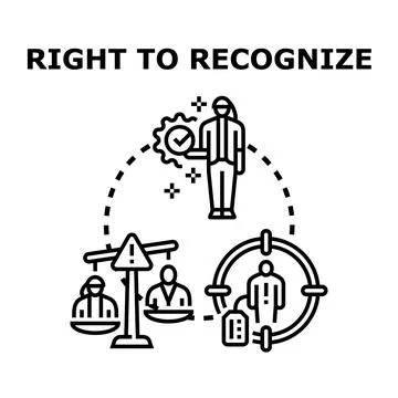 Right to recognize identity and human rights concept Stock Illustration