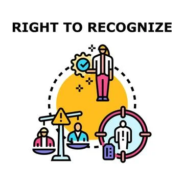 Right to recognize identity and human rights concept Stock Illustration