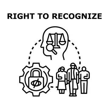 Right to recognize identity, protecting individual privacy Stock Illustration
