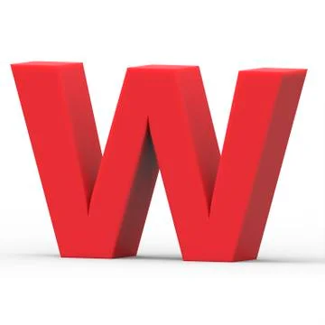 Right red letter W Stock Illustration
