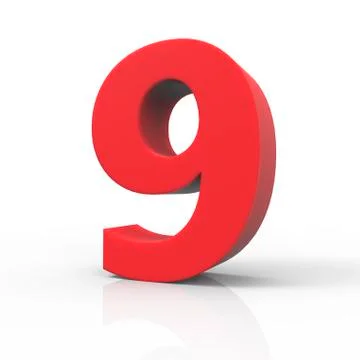 Right red number 9 Stock Illustration
