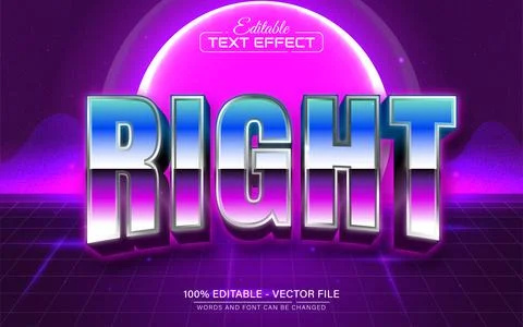 Right retro text effect editable Stock Illustration