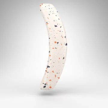 Right round bracket symbol on white background. 3D sign with terrazzo pattern Stock Illustration