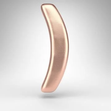 Right round bracket symbol on white background. Matte copper 3D sign with shiny Иллюстрация