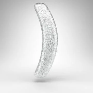 Right round bracket symbol on white background. Creased aluminium foil 3D sig Stock Illustration
