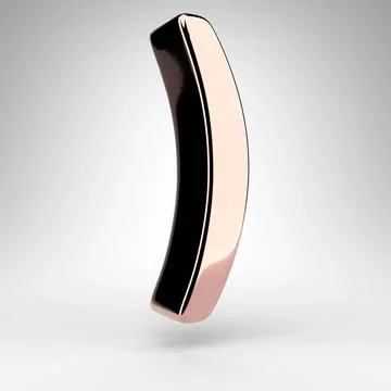 Right round bracket symbol on white background. Rose gold 3D sign with gloss  Illustrazione stock