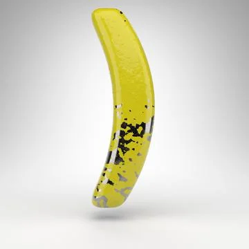 Right round bracket symbol on white background. 3D sign with old yellow paint Ilustração Stock