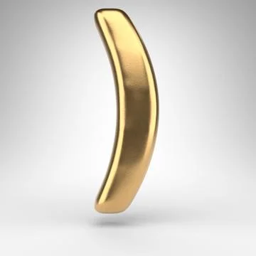 Right round bracket symbol on white background. Golden 3D sign with gloss metal Stock Illustration