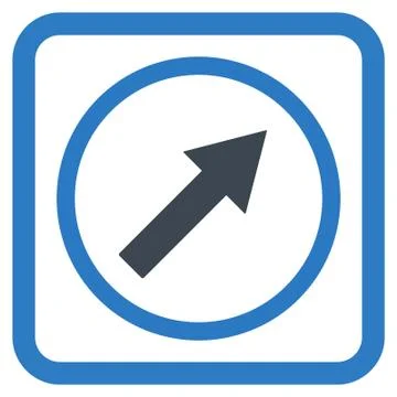 Up-Right Rounded Arrow Flat Vector Icon Stock Illustration