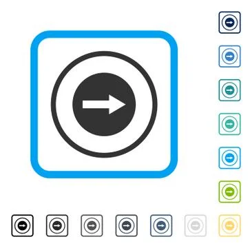 Right Rounded Arrow Framed Vector Icon 스톡 일러스트