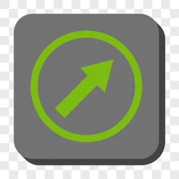 Up-Right Rounded Arrow Rounded Square Button Illustrazione stock