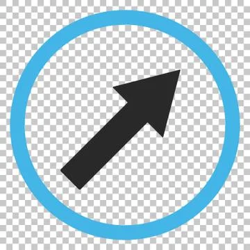 Up-Right Rounded Arrow Vector Icon Stock Illustration
