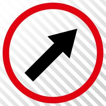 Up-Right Rounded Arrow Vector Icon Stock Illustration