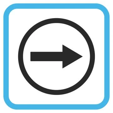 Right Rounded Arrow Vector Icon In a Frame Stock Illustration
