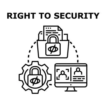 Right to security concept illustrating data protection and privacy Stock Illustration