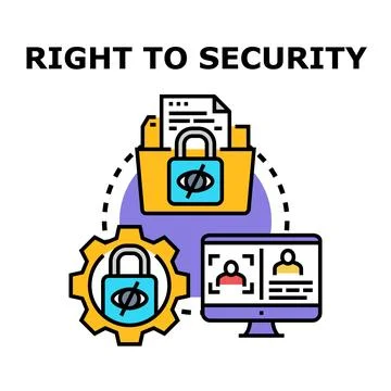 Right to security concept illustrating data protection and privacy Illustrazione stock