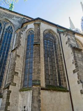 Right side aisle of St. Peter and Paul church in Goerlitz Stock Photos