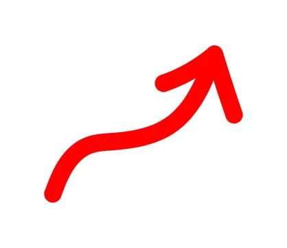 Right side direction red arrow up icon isolated Stock Illustration