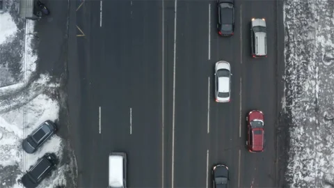 The right side of the road in three lanes is made by cars because of the traffic Stock Footage 111958652