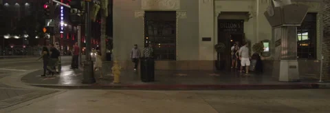 Right Side view of a Driving Plate: Car travels on Hollywood Boulevard in Los Stock Footage 59450312