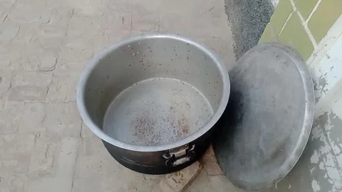 Right Side View of Large Cooking Steamer Pot Stock-Footage 347248915