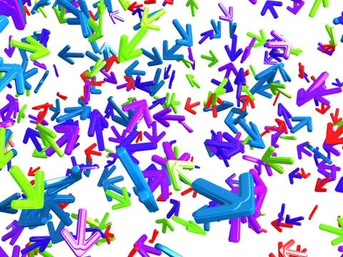 Right solution: colorful arrows with random direction イラスト素材