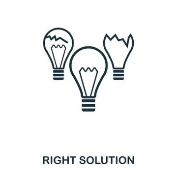 Right Solution icon. Line style icon design. UI. Illustration of right solution Illustrazione stock