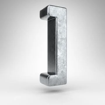 Right square bracket symbol on white background. Gun metal 3D sign with rough Ilustração Stock