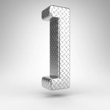 Right square bracket symbol on white background. Aluminium 3D sign with check Stock Illustration