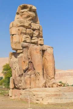 Right statue of the two colossi of Memnon ( Luxor, Egypt ) Stock Photos