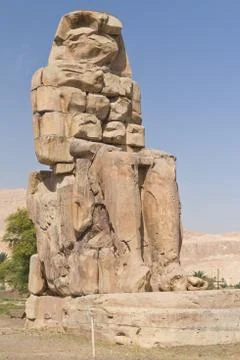 Right statue of the two colossi of Memnon ( Luxor, Egypt ) Stock Photos