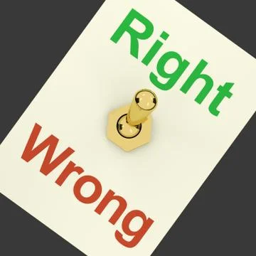 Right switch on showing correct or true answer 스톡 일러스트