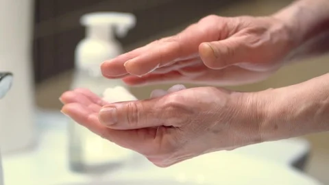 The right technique for good hand hygiene to protect yourself from the germs and Stock Footage 126768666