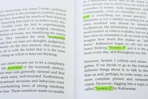 Right technique to use highlighting technique in a book Stock Photos