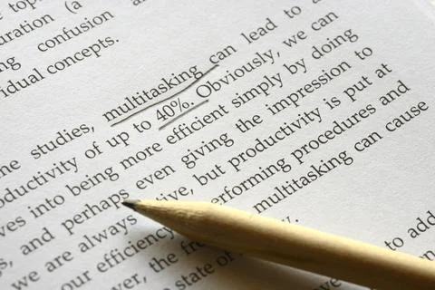 Right technique to use underline technique in a book Stock Photos