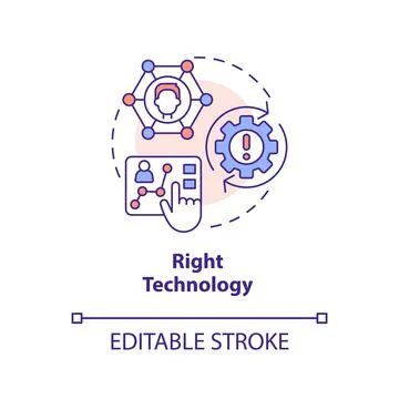 Right technology concept icon Stock Illustration