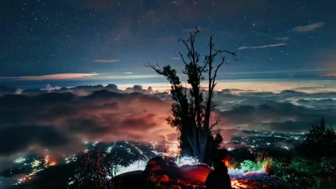 The right time to hunt the clouds over the mountain Stock Footage 230474663